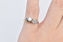 Load image into Gallery viewer, 14K 0.77 Ctw Toi Et Moi Diamond Sapphire Ring Yellow Gold