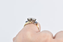 Load image into Gallery viewer, 14K 0.77 Ctw Toi Et Moi Diamond Sapphire Ring Yellow Gold