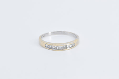 14K 1.00 Ctw Princess Diamond Wedding Band Ring White Gold