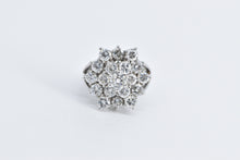 Load image into Gallery viewer, 14K 2.50 Ctw Diamond Cluster Statement Ring White Gold