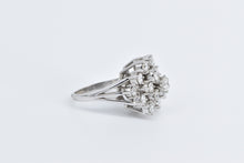 Load image into Gallery viewer, 14K 2.50 Ctw Diamond Cluster Statement Ring White Gold