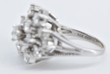 Load image into Gallery viewer, 14K 2.50 Ctw Diamond Cluster Statement Ring White Gold