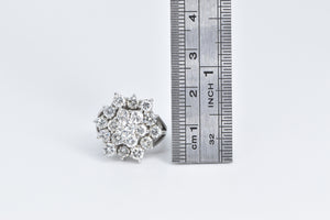 14K 2.50 Ctw Diamond Cluster Statement Ring White Gold