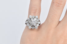 Load image into Gallery viewer, 14K 2.50 Ctw Diamond Cluster Statement Ring White Gold