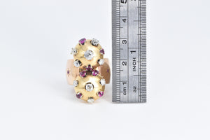 14K 2.35 Ctw Diamond Ruby Sputnik Artisanal Ring Yellow Gold