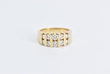 Load image into Gallery viewer, 14K 1.00 Ctw Diamond Striped Fashion Band Ring Yellow Gold