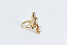 Load image into Gallery viewer, 14K Ornate Opal Diamond Statement Swirl Ring Yellow Gold