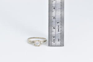 14K 1940's 0.42 Ctw Diamond Classic Engagement Ring Yellow Gold