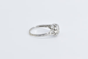 18K 0.20 Ctw Filigree Art Deco Promise Engagement Ring White Gold