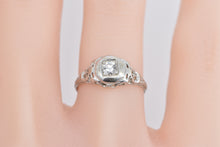 Load image into Gallery viewer, 18K 0.20 Ctw Filigree Art Deco Promise Engagement Ring White Gold