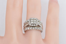 Load image into Gallery viewer, 14K 1.75 Ctw Princess Diamond Halo Engagement Ring White Gold