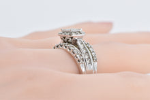 Load image into Gallery viewer, 14K 1.75 Ctw Princess Diamond Halo Engagement Ring White Gold