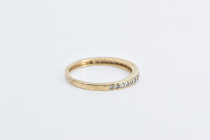 14K Classic Diamond Stacking Wedding Band Ring Yellow Gold