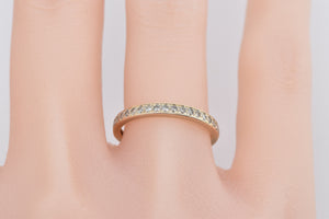 14K Classic Diamond Stacking Wedding Band Ring Yellow Gold