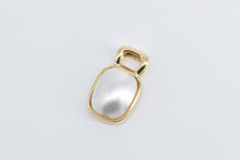 Load image into Gallery viewer, 14K Squared Oval Pearl Bezel Statement Simple Pendant Yellow Gold