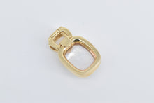 Load image into Gallery viewer, 14K Squared Oval Pearl Bezel Statement Simple Pendant Yellow Gold