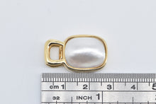 Load image into Gallery viewer, 14K Squared Oval Pearl Bezel Statement Simple Pendant Yellow Gold