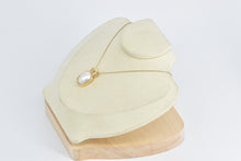 Load image into Gallery viewer, 14K Squared Oval Pearl Bezel Statement Simple Pendant Yellow Gold