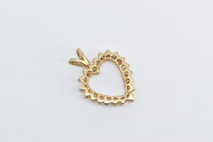 14K 0.60 Ctw Diamond Love Classic Heart Symbol Pendant Yellow Gold