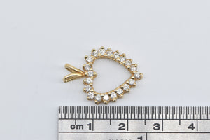 14K 0.60 Ctw Diamond Love Classic Heart Symbol Pendant Yellow Gold