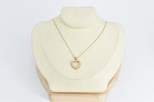14K 0.60 Ctw Diamond Love Classic Heart Symbol Pendant Yellow Gold