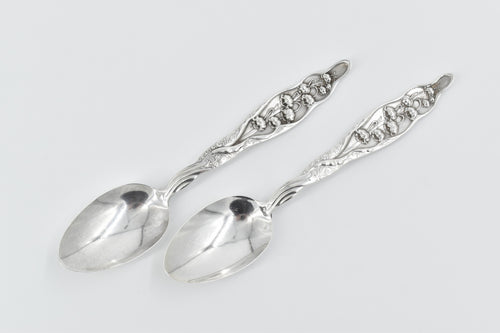 Sterling Silver Whiting Lily of the Valley Tea Spoon 2 pcs