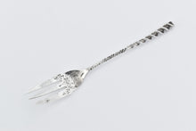 Load image into Gallery viewer, Sterling Silver Whiting Twist Handle Floral Engraved Fork