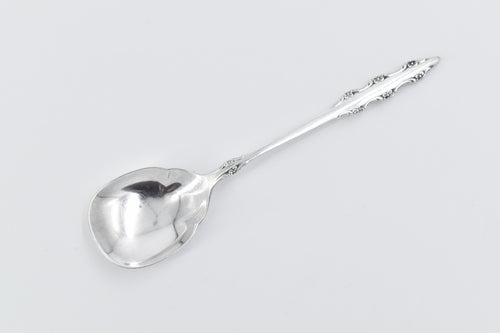 Silver Plated International Floral Pattern Soup Spoon