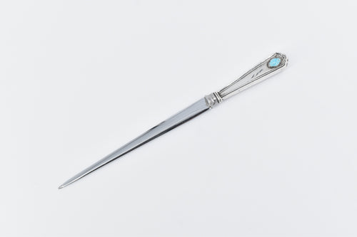 Sterling Silver Webster Co Vintage Enamel Virgin Mary Letter Opener