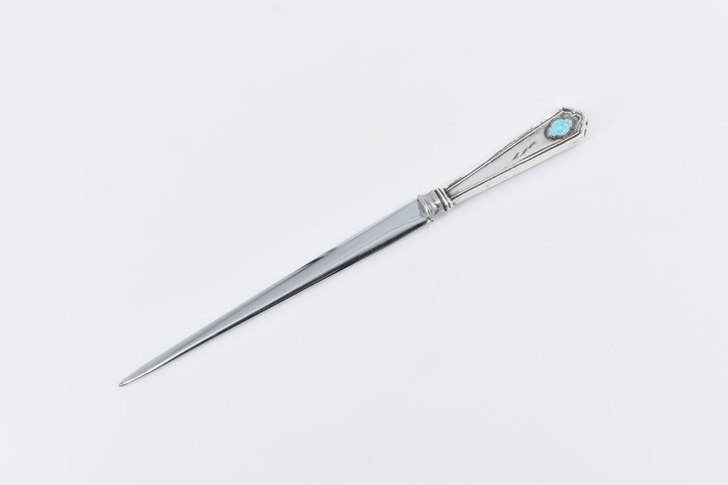 Sterling Silver Webster Co Vintage Enamel Virgin Mary Letter Opener