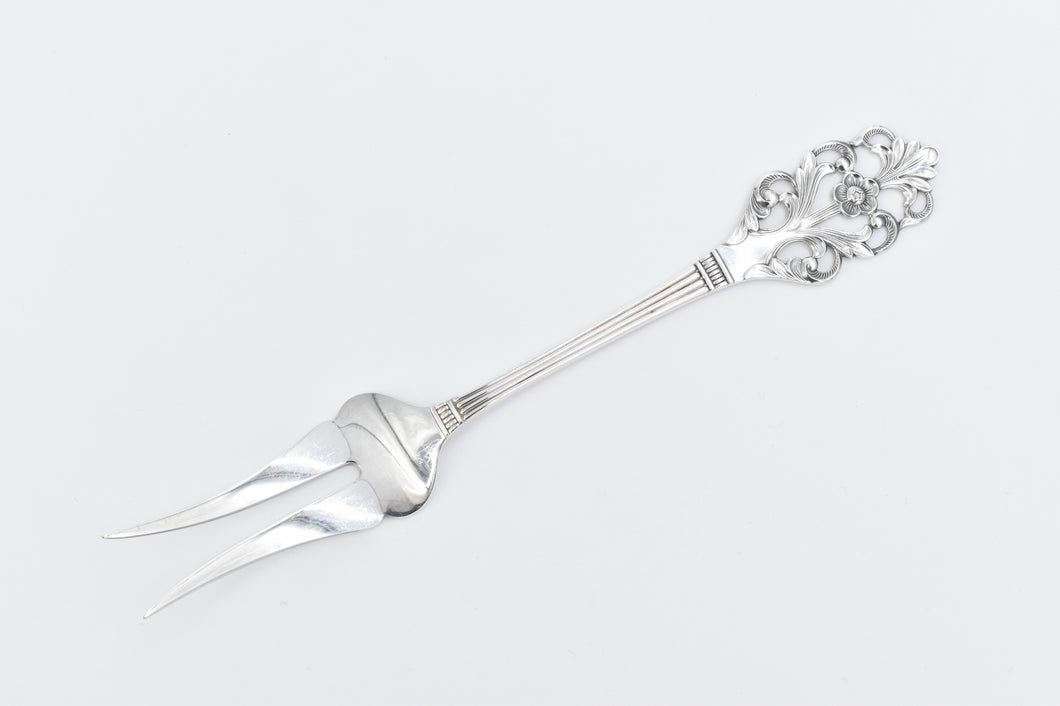 Sterling Silver TH Marthinsen Viking Rose Meat Serving Fork