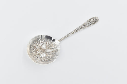 Sterling Silver S Kirk & Sons Repousse Rose Bon Bon Spoon