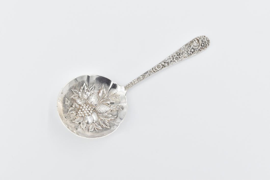 Sterling Silver S Kirk & Sons Repousse Rose Bon Bon Spoon