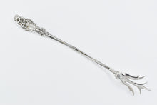 Load image into Gallery viewer, Sterling Silver Antique Lily Pattern Ornate Meat Serving Fork