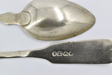 Load image into Gallery viewer, Silver Plated Gold Plated Fiddle Pattern Antique Spoons 2 pcs