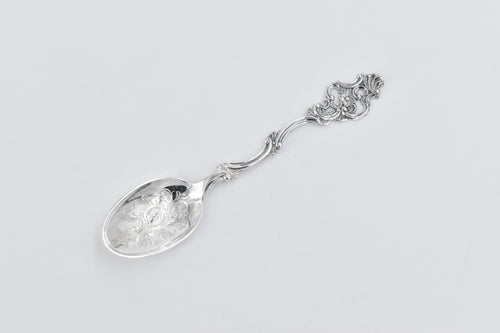 Sterling Silver TH Marthinsen Ornate Floral Demitasse Spoon