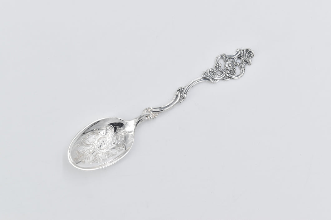 Sterling Silver TH Marthinsen Ornate Floral Demitasse Spoon
