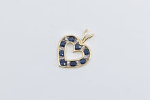 Load image into Gallery viewer, 14K Diamond Sapphire Heart Love Symbol Pendant Yellow Gold