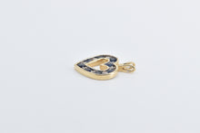 Load image into Gallery viewer, 14K Diamond Sapphire Heart Love Symbol Pendant Yellow Gold