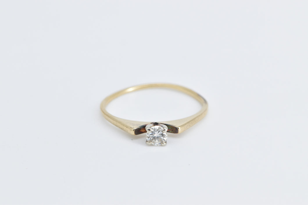 14K 0.20 Ct Diamond Solitaire Classic Engagement Ring Yellow Gold