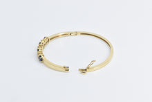 Load image into Gallery viewer, 14K 1.85 Ctw Syn. Sapphire Diamond Oval Bangle Bracelet 6.75&quot; Yellow Gold