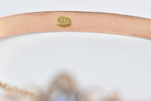 Load image into Gallery viewer, 14K Victorian Blue Topaz Seed Pearl Bangle Bracelet 7&quot; Rose Gold