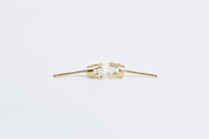14K 0.40 Ctw Diamond Solitaire Classic Stud Earrings Yellow Gold