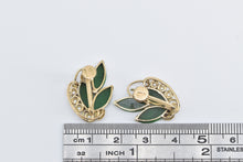 Load image into Gallery viewer, 14K Marquise Nephrite Cultured Pearl Screw Back Earrings Yellow Gold