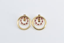 Load image into Gallery viewer, 14K Round Ruby Vintage Layered Circle Statement Earrings Yellow Gold