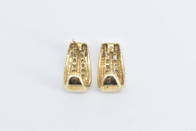 Load image into Gallery viewer, 10K Diamond Striped Vintage Geometric Stud Earrings Yellow Gold