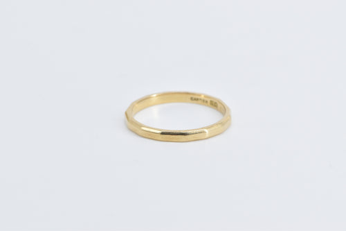 18K Cartier Vintage 2.0mm Ridged Band Ring Yellow Gold