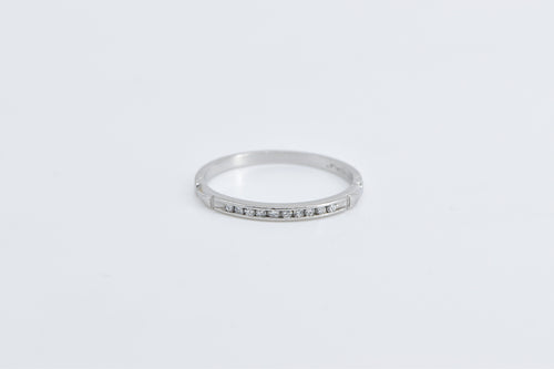 Platinum Art Deco Diamond Classic Wedding Band Ring