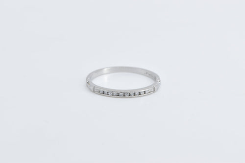 Platinum Art Deco Diamond Classic Wedding Band Ring