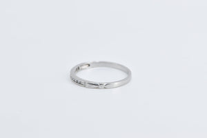 Platinum Art Deco Diamond Classic Wedding Band Ring